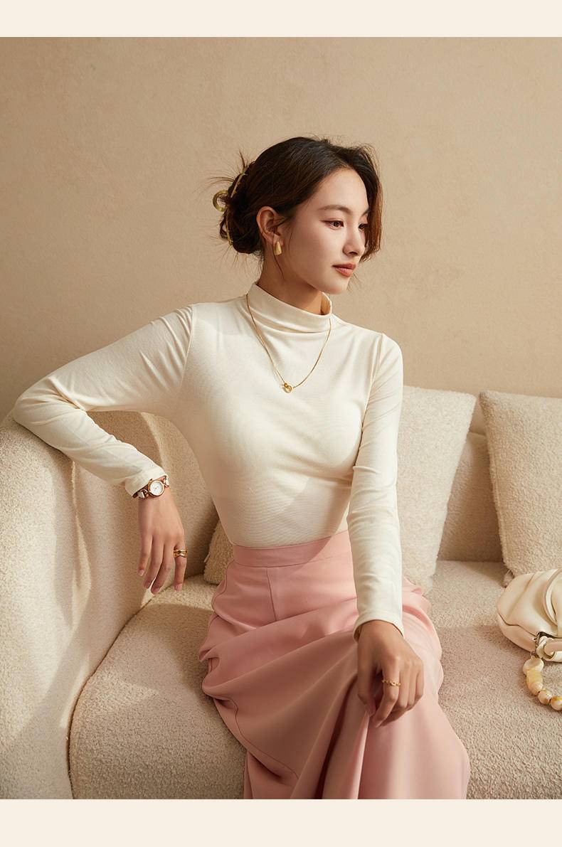 俞兆林 莫代尔半高领秋冬女士打底衫180G ZX-YZL24C200202
