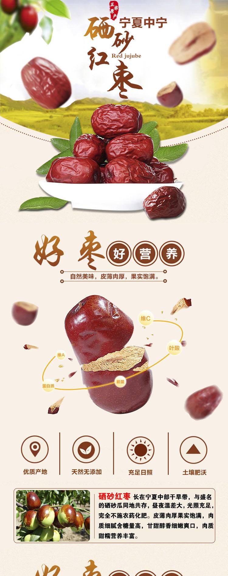 【集采】杞小树 宁夏红枣 软糯香甜 大枣 500g*20袋/箱