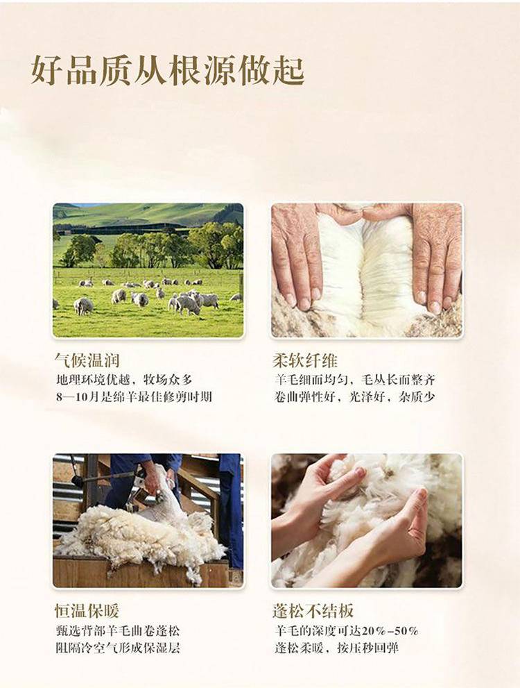 舒正 澳洲进口羊毛被 暖绒面料，手感细腻
