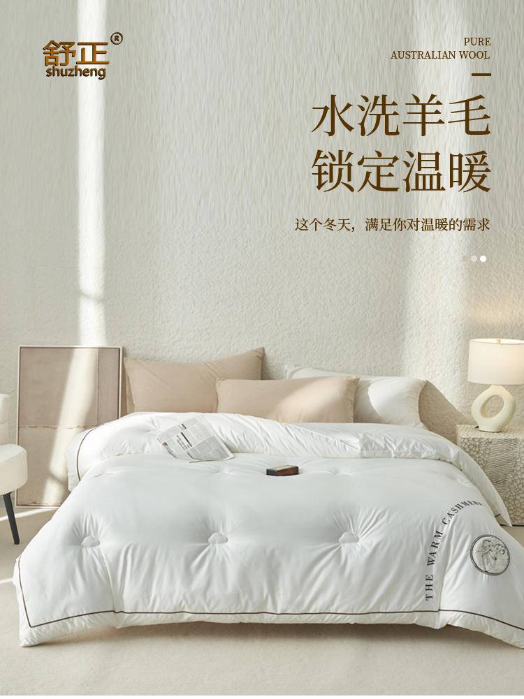 舒正 澳洲进口羊毛被 暖绒面料，手感细腻
