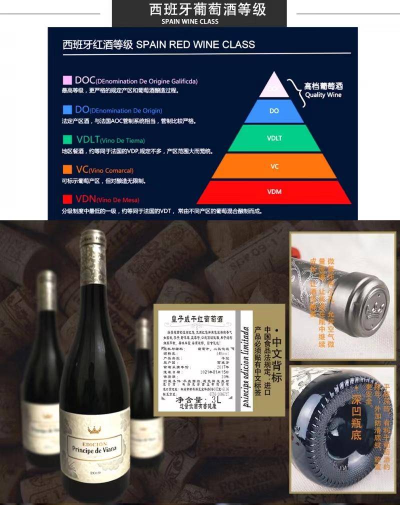 逸金酒业 西班牙纳瓦拉DO陈酿2019年份限量版皇子威干红葡萄酒年产4.5万瓶供全球经典混酿