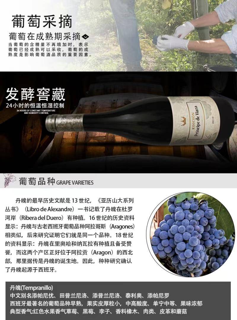 逸金酒业 西班牙纳瓦拉DO陈酿2019年份限量版皇子威干红葡萄酒年产4.5万瓶供全球经典混酿
