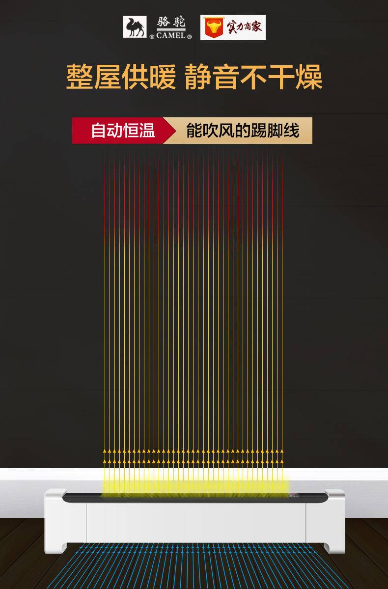 骆驼暖风机踢脚线取暖器电暖气电采暖移动地暖对流式加热器新款