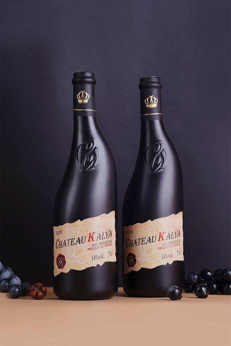 【限时】法国进口原液卡莉娅城堡歪脖子干红葡萄酒750ml*2瓶送礼袋海马刀-750ml*2瓶