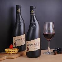 【限时】法国进口原液卡莉娅城堡歪脖子干红葡萄酒750ml*2瓶送礼袋海马刀-750ml*2瓶