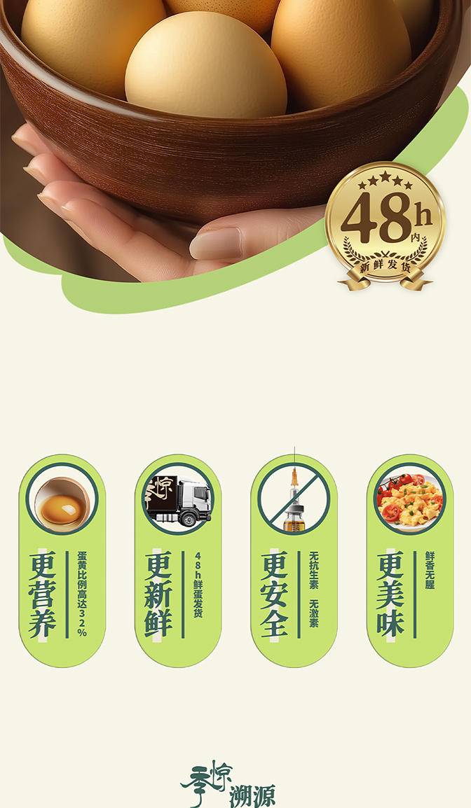 【我店优选-季惊】精选 无抗生素 无激素 48小时鲜 高营养竹林蛋