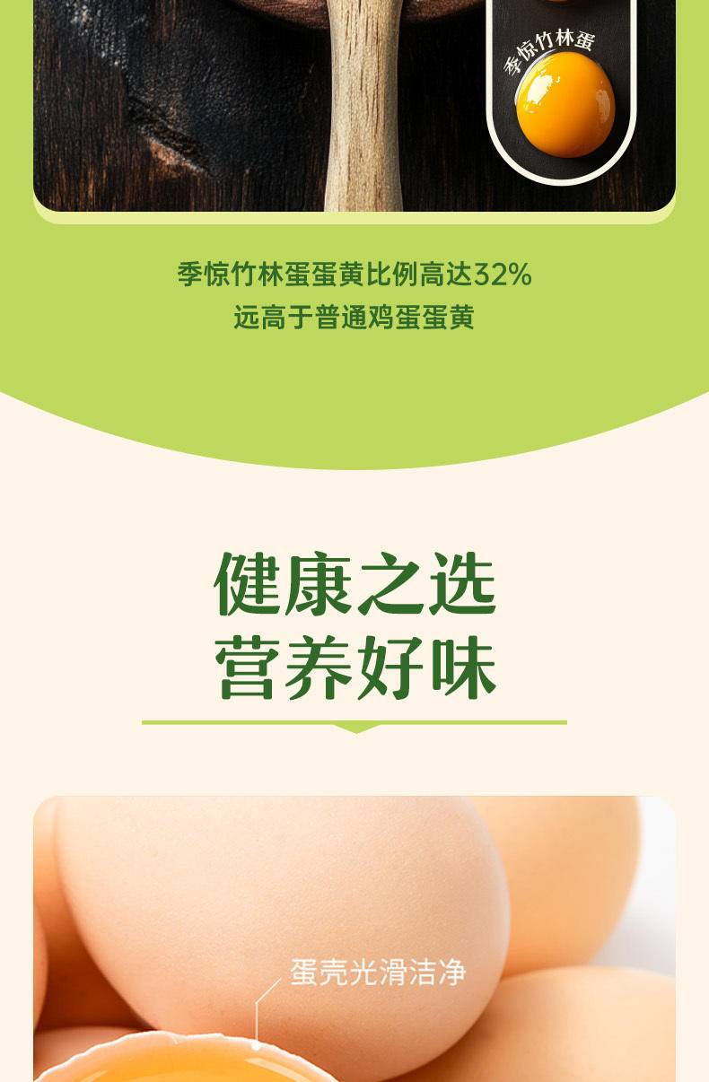 【我店优选-季惊】精选 无抗生素 无激素 48小时鲜 高营养竹林蛋