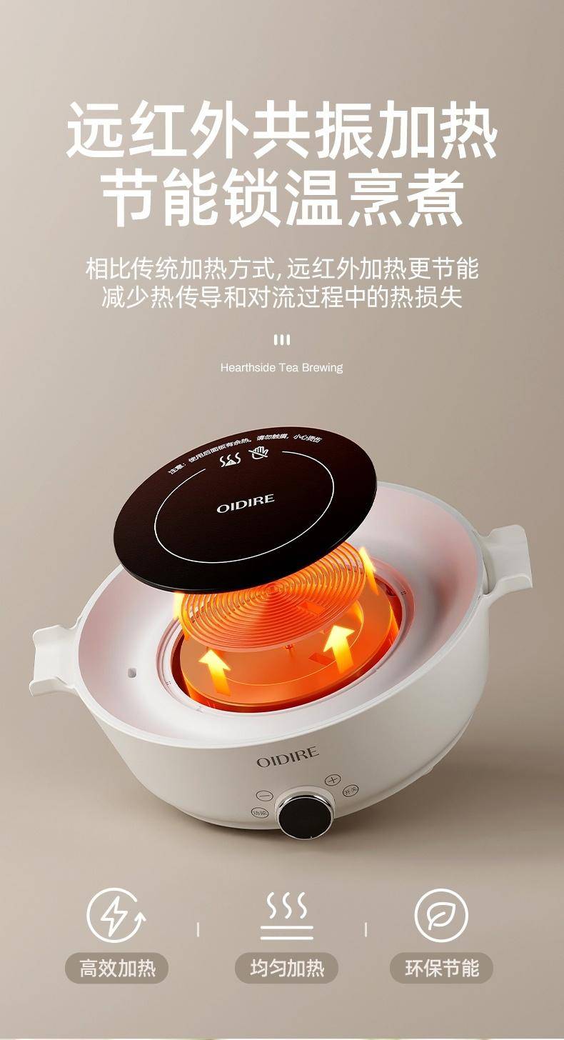 OIDIRE 养生壶 煮茶器围炉煮茶器迷你电陶炉无烟煮茶安全多功能煮茶器 ODI-WLZ01