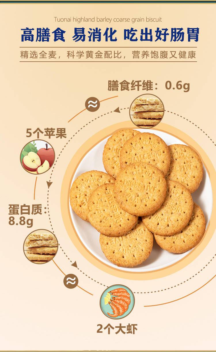 拉善丝驼驼奶青稞粗粮饼干300g