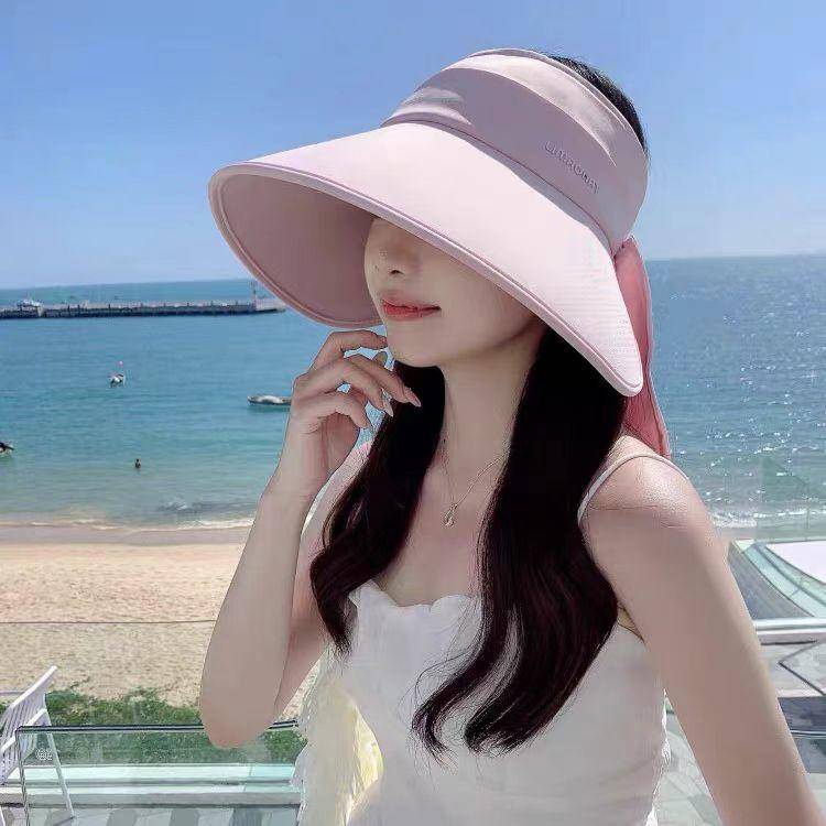 明秀 夏季新款环绕式空顶大帽檐防紫外线多功能遮阳帽