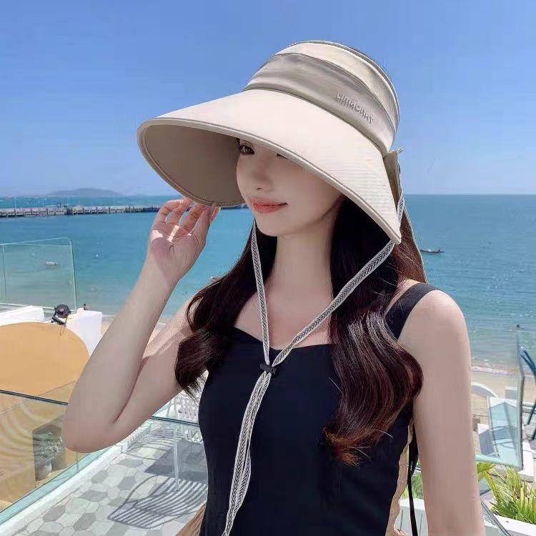 明秀 夏季新款环绕式空顶大帽檐防紫外线多功能遮阳帽