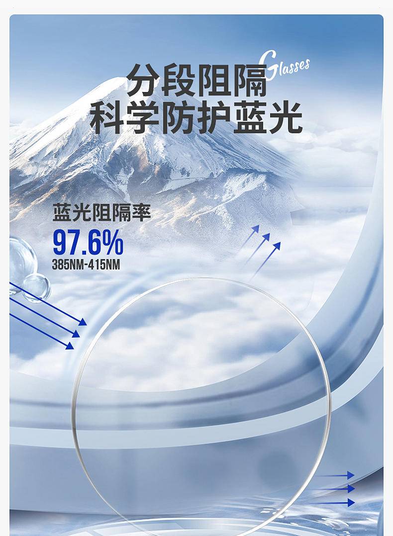 明秀时尚无边框防蓝光看疲劳中年老花镜