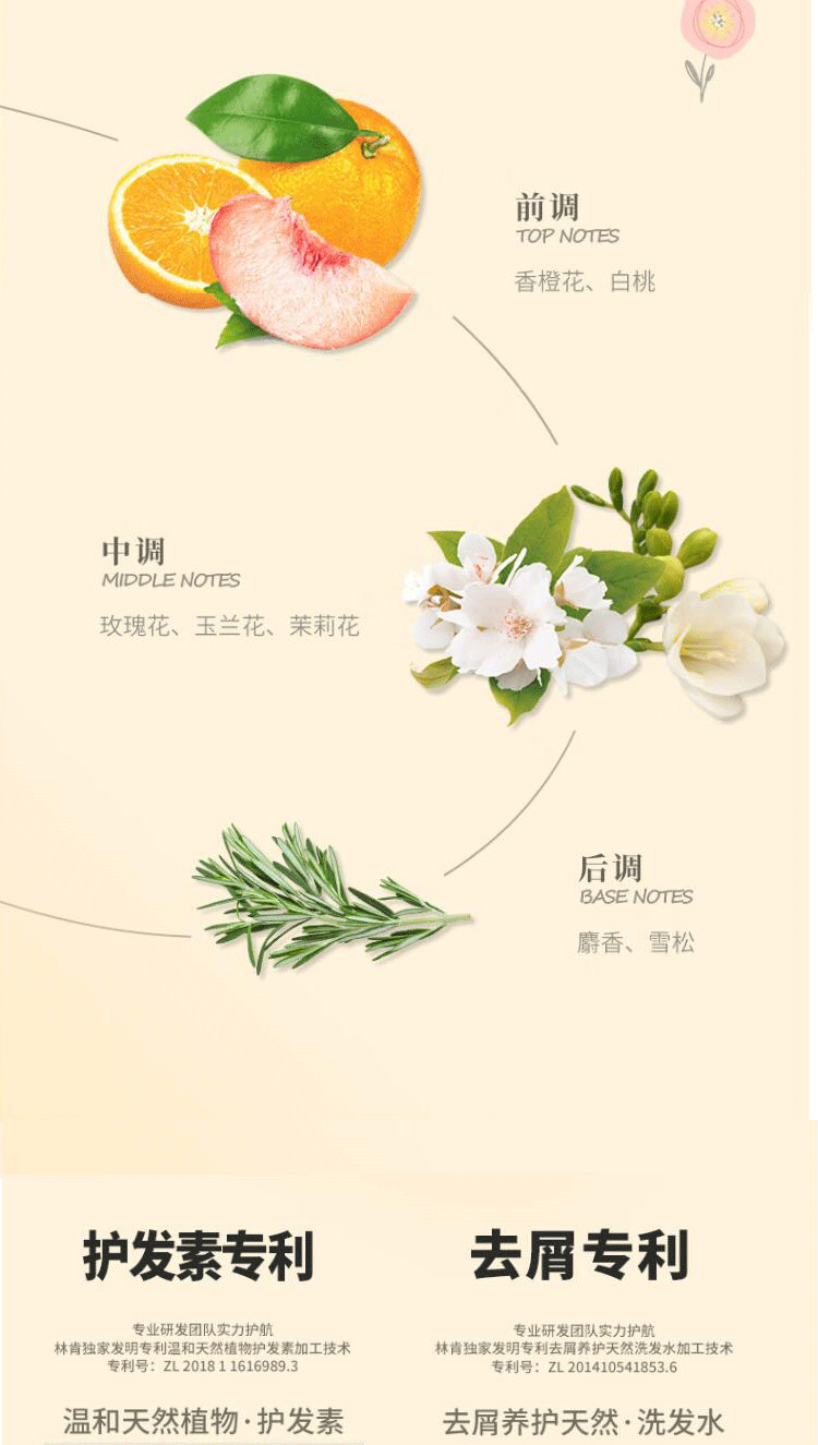 林肯（Linken）精油蓬松祛屑控油洗发水+顺滑护发素留香浓香型两件洗护套装