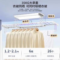 恋晴 声控电动晾衣架全屏照明自动升降室内阳台智能衣被同晒晾衣机9616 9616甜白色+声控