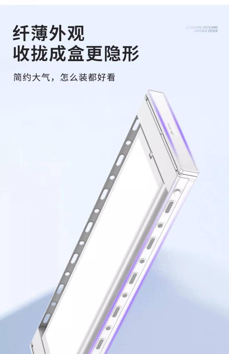 恋晴 声控电动晾衣架全屏照明自动升降室内阳台智能衣被同晒晾衣机9616 9616甜白色+声控