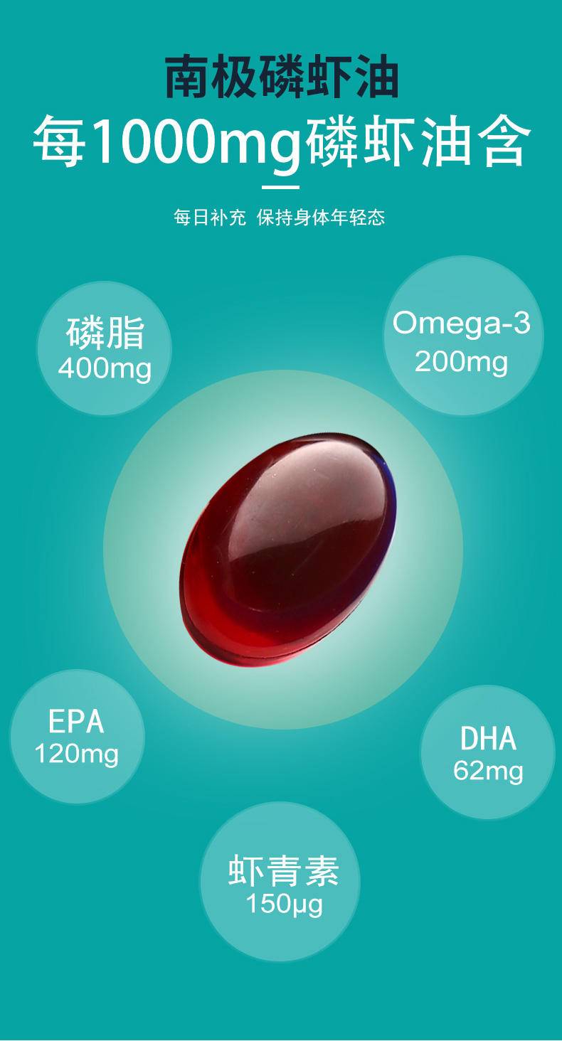祎品优选 中水海中金自捕自产南极磷虾油500mg