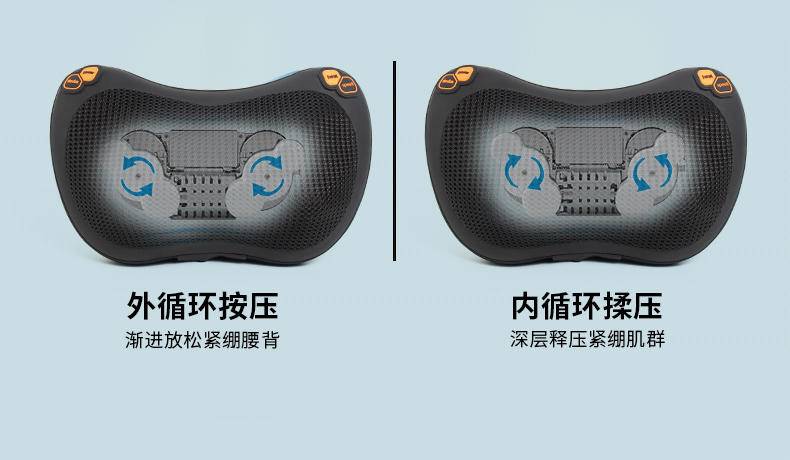 皇泰按摩枕多功能家用全身电动颈肩揉捏加热车载颈椎按摩器