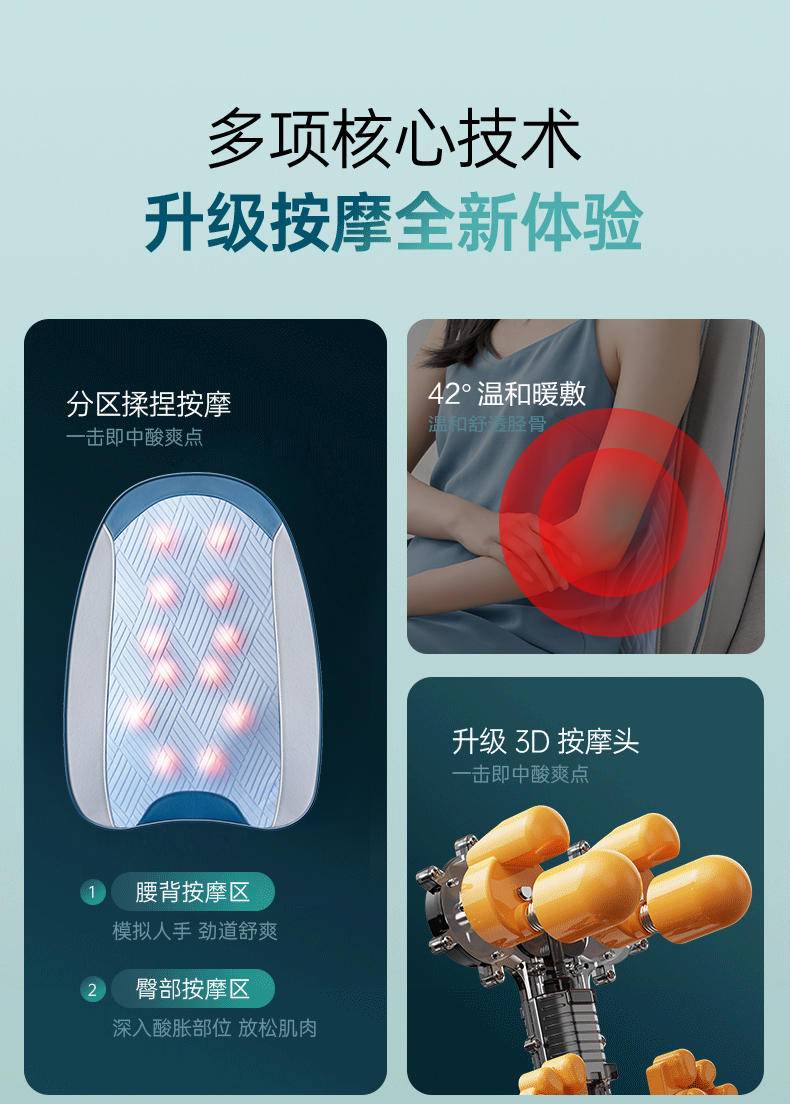 皇泰按摩仪器靠垫全身颈椎多功能家用腰部背部自动揉捏按摩器