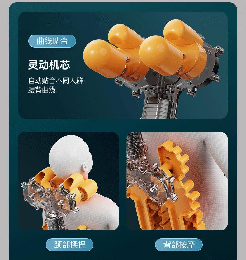 皇泰按摩仪器靠垫全身颈椎多功能家用腰部背部自动揉捏按摩器