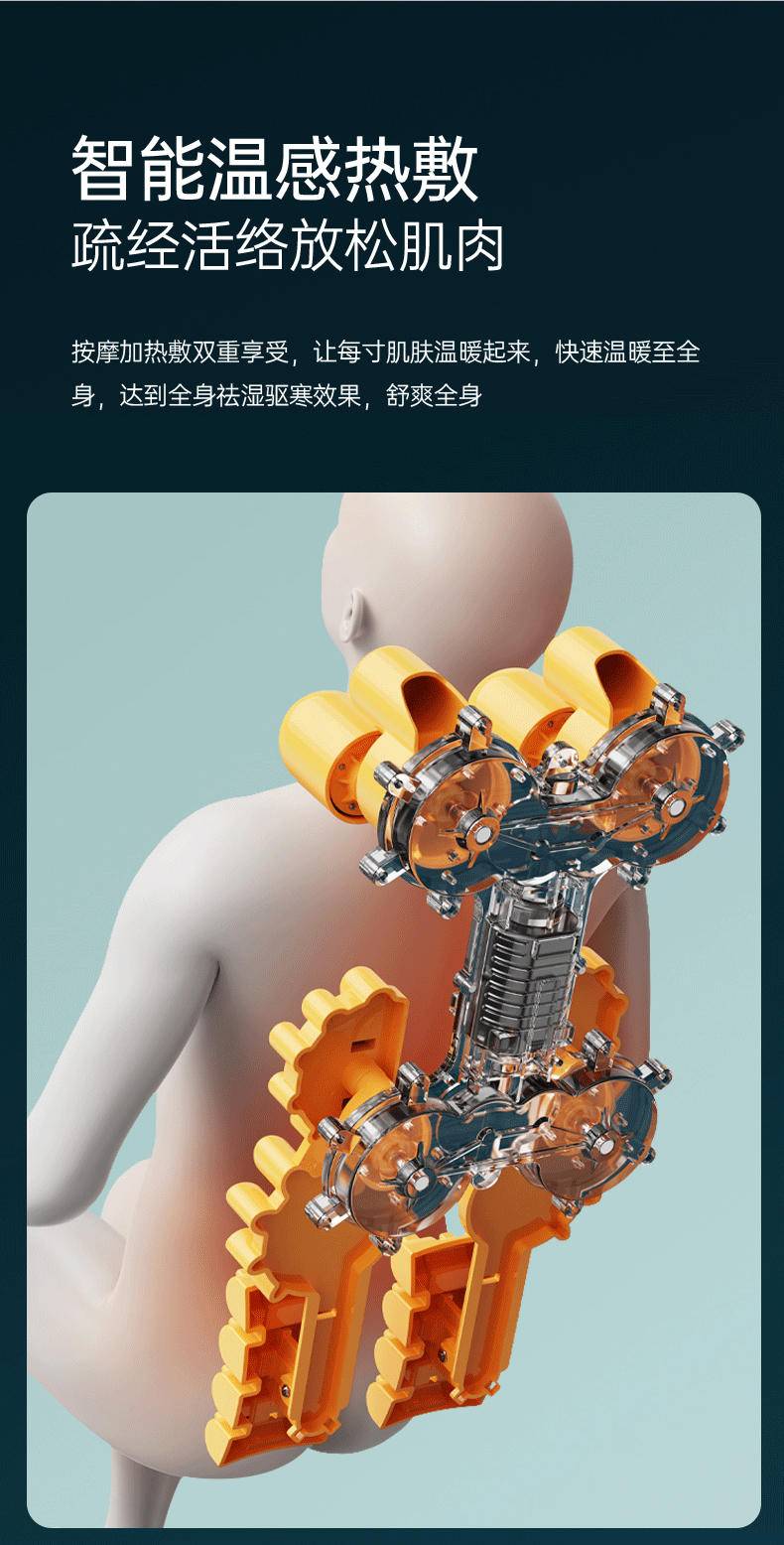皇泰按摩仪器靠垫全身颈椎多功能家用腰部背部自动揉捏按摩器