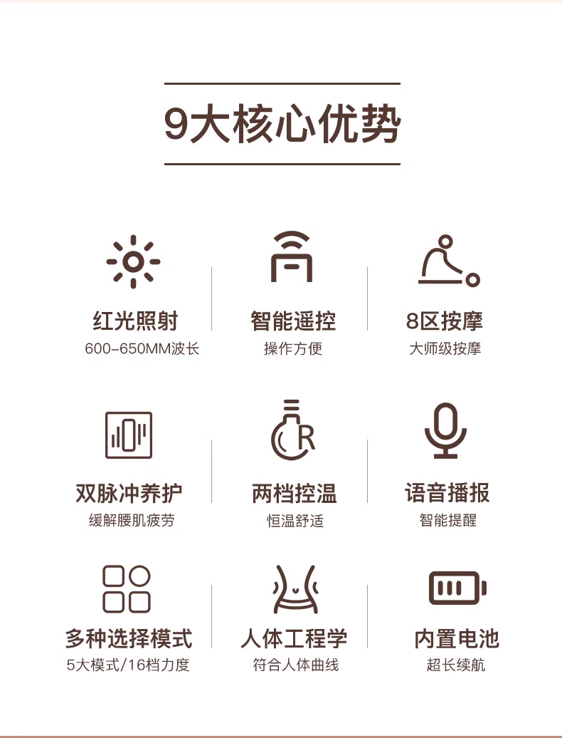 皇泰电动腰部按摩仪姨妈神器可加热震动按摩暖宫暖腹电动按摩腰带