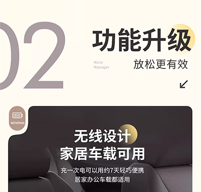 皇泰腰部按摩仪背部按摩器颈椎腰椎热敷家用办公室全身多功能电动靠垫