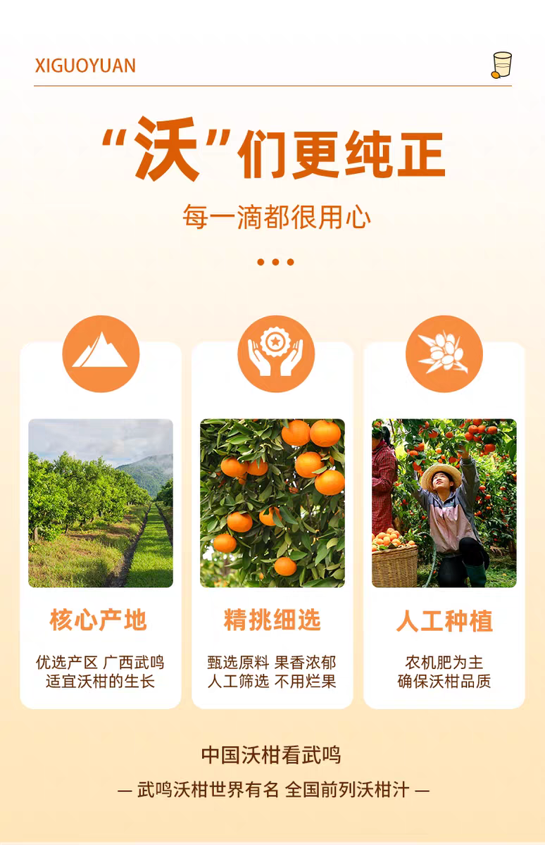 西果园沃柑汁1L2瓶装/30箱/50箱