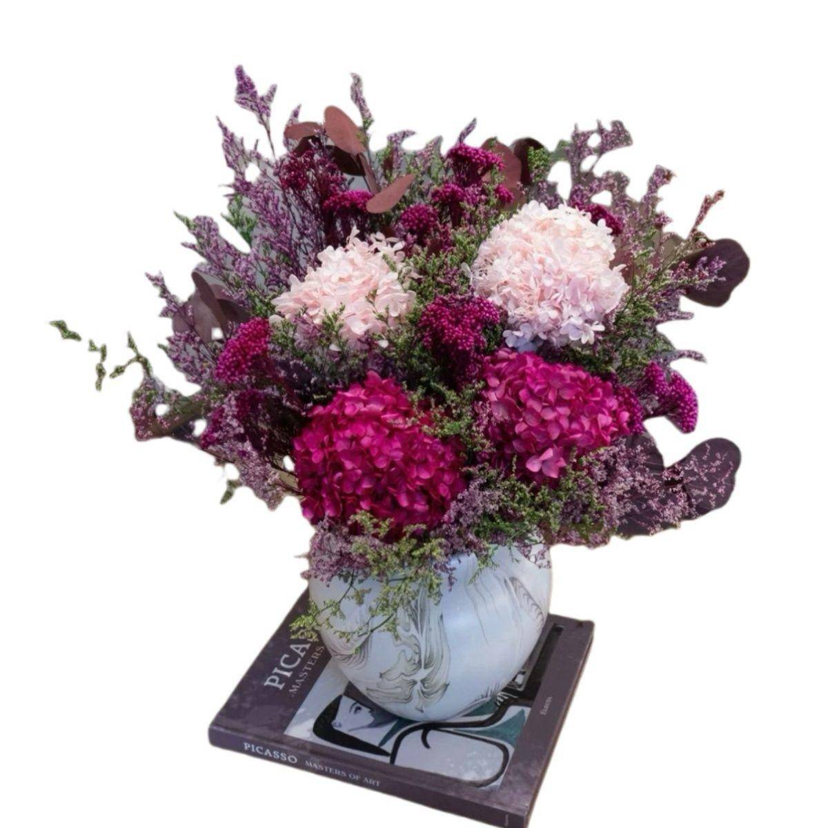 北欧简约永生绣球花束手工干花餐桌玄关窗台清新自然家居摆件卧室