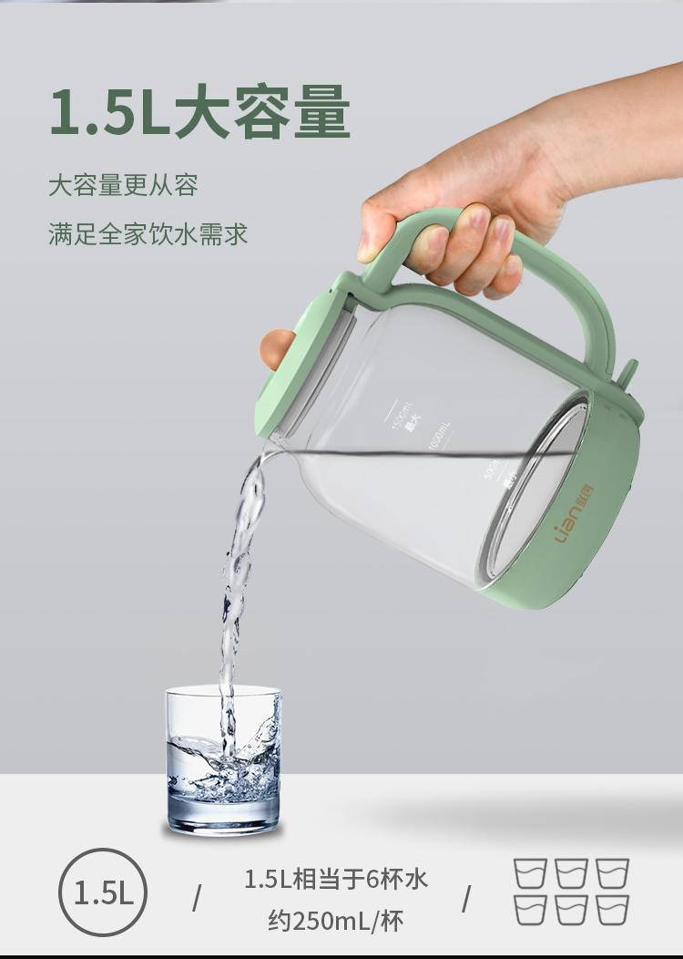 联创电热水壶1.5L容量暖水壶烧水壶开水壶 DF-EP1520M