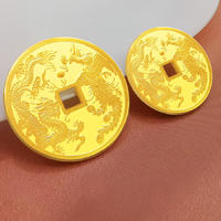 【珍藏】足金999实心纯黄金圆形方形龙凤金币平安扣