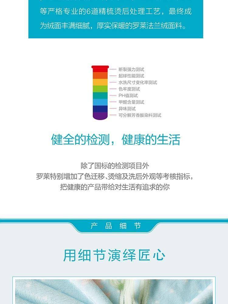 罗莱（LUOLAI）萌趣多肉法兰绒毯